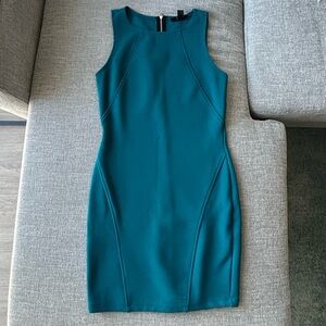 Forever 21 Teal Ribbed Knit Bodycon Mini Dress